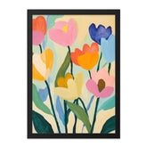 Colorful Tulip Wall Art, Floral Painting Print, Abstract Flower Art, Modern Botanical Decor, Contemporary Home Decor - Tawshia